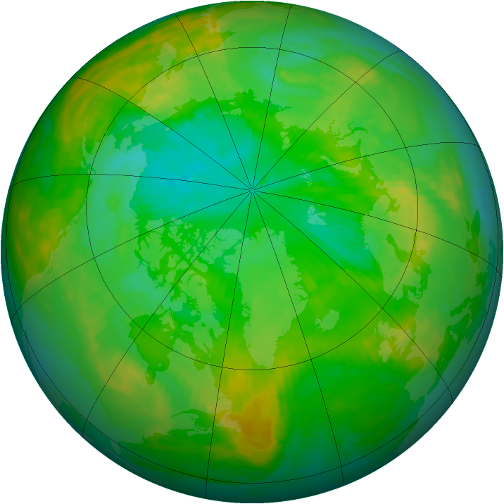 Arctic ozone map for 04 July 1992